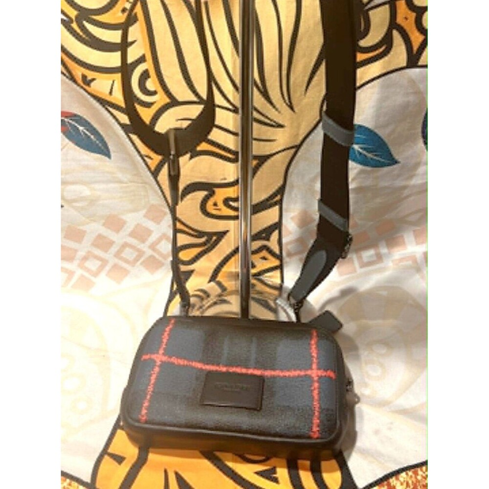 Coach Carrier Phone Crossbody Window Pane Plaid Bag C6819 EUC